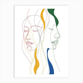 Abstract Women Faces 2 Art Print