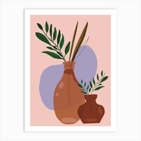 Boho Vase ,floral,botanical Art Print