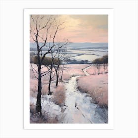 Dreamy Winter Painting The South Downs England 3 Art Print