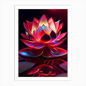 Red Lotus Holographic 3 Art Print