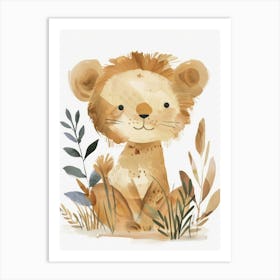 Charming Nursery Kids Animals Lion 4 Art Print