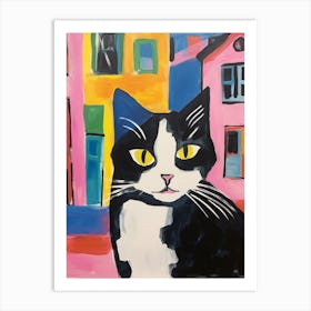 Painting Of A Cat In Turin Italy Art Print