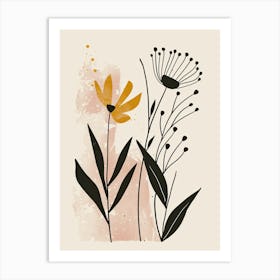 Bucharest Flower Market Boho Minimalist Style Art Print