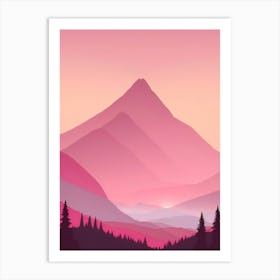 Misty Mountains Vertical Background In Pink Tone 77 Art Print