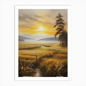 233.Golden sunset, USA. Art Print Art Print