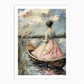 Girl In A Boat Art Print