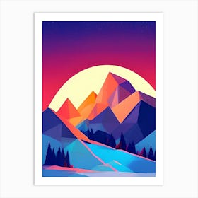 Abstract Mountain Landscape Art Print