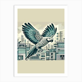 Azul Parrot In The City Art Print