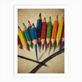 Pencils In A Row Art Print