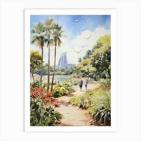 Gardens By The Bay Singapore Watercolour 2 Art Print
