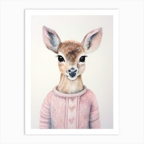 Baby Animal Watercolour Deer Art Print