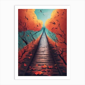 On the Right Track Abstract Art Print