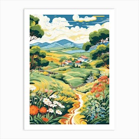 Koraku En Japan Gardens Illustration 1  Art Print