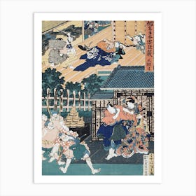 Act Iii Enya Held From Attacking Moronao By Honzō; Kampei Sending Bannai Outside Of The Castle To Receiv Art Print