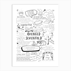 Avenged Sevenfold Doodle Lyrics Art Print