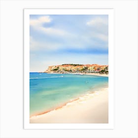 Plage De L'Escalet 2, Saint Tropez, France Watercolour Art Print