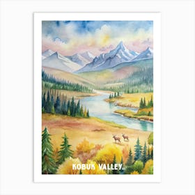 Kobuk Valley National Park Watercolor Painting Art Print