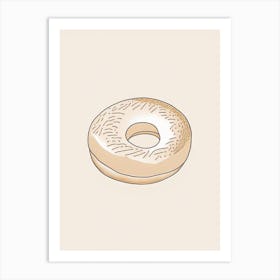 Deli Bagel Minimalist Line 1 Art Print