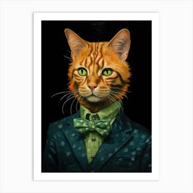 Cat In A Suit 5 Art Print