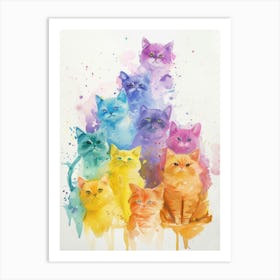 Rainbow Cats 2 Art Print