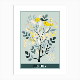 Hemlock Tree Flat Illustration 3 Poster Art Print