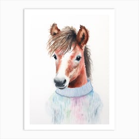 Baby Animal Watercolour Horse Art Print
