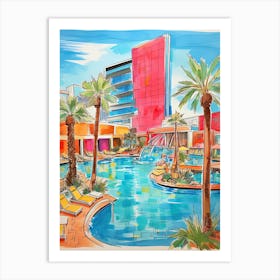 Aria Resort & Casino   Las Vegas, Nevada  Resort Storybook Illustration 3 Art Print