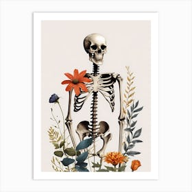 Floral Skeleton Botanical Anatomy (27) Art Print