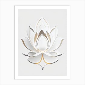 White Lotus Retro Minimal 6 Art Print