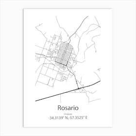 Rosario,Uruguay Minimalist Map Art Print