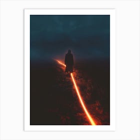 The Glowing Mountain Path | The Art of Solitude Art Print