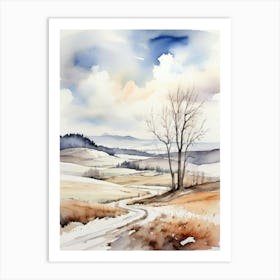 Watercolor Landscape Art Print