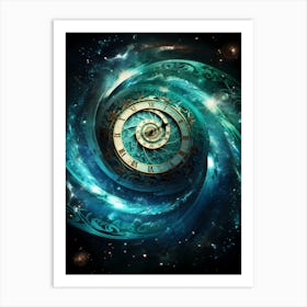 Clock In Space 3 Art Print