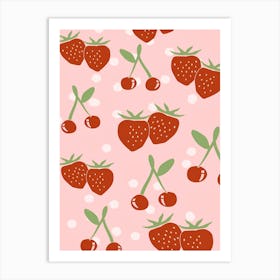 Strawberry Pattern Art Print