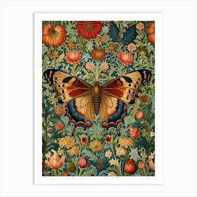 William Morris Butterfly On A Flower Art Print