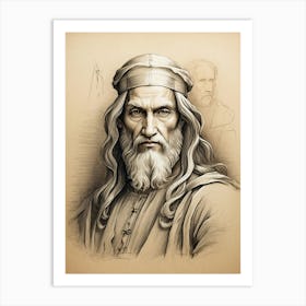 Portrait Of Leonardo Da Vinci 2 Art Print