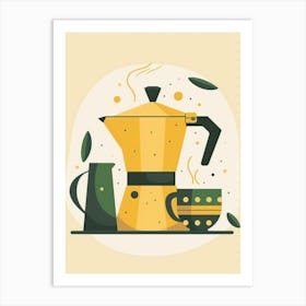 Coffee Maker Illustration Art Print