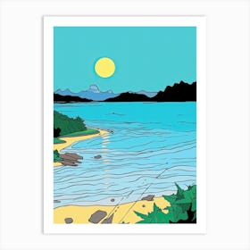 Minimal Design Style Of Bora Bora French, Polynesia 1 Art Print