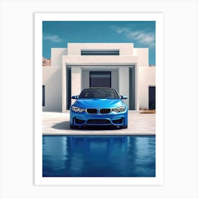 BMW M4 Blue Luxury Car Art Print