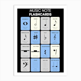 Music Note Flashcards Art Print