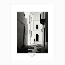 Poster Of Alghero, Italy, Black And White Analogue Photography 4 Art Print