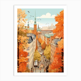 Stockholm In Autumn Fall Travel Art 2 Art Print