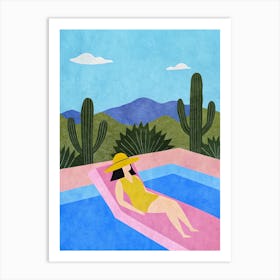 Cactus In The Pool Art Print