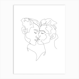 Gay Love Line Art Print