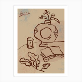 Still life With a Book Art Print