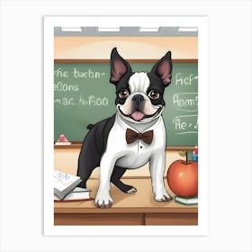 French Bulldog In School-Reimagined Art Print