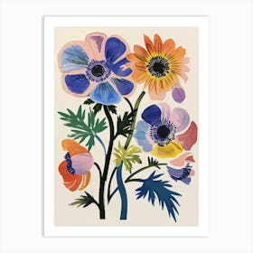 Painted Florals Anemone 3 Art Print