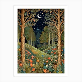 William Morris Night In The Woods 20 Art Print