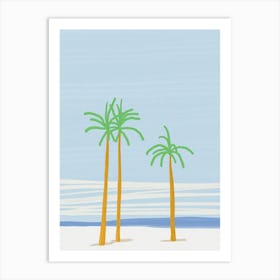 Palm Trees On The Beach 1 Art Print