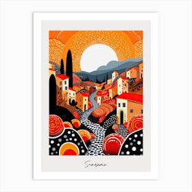 Poster Of Sanremo, Italy, Illustration In The Style Of Pop Art 4 Art Print